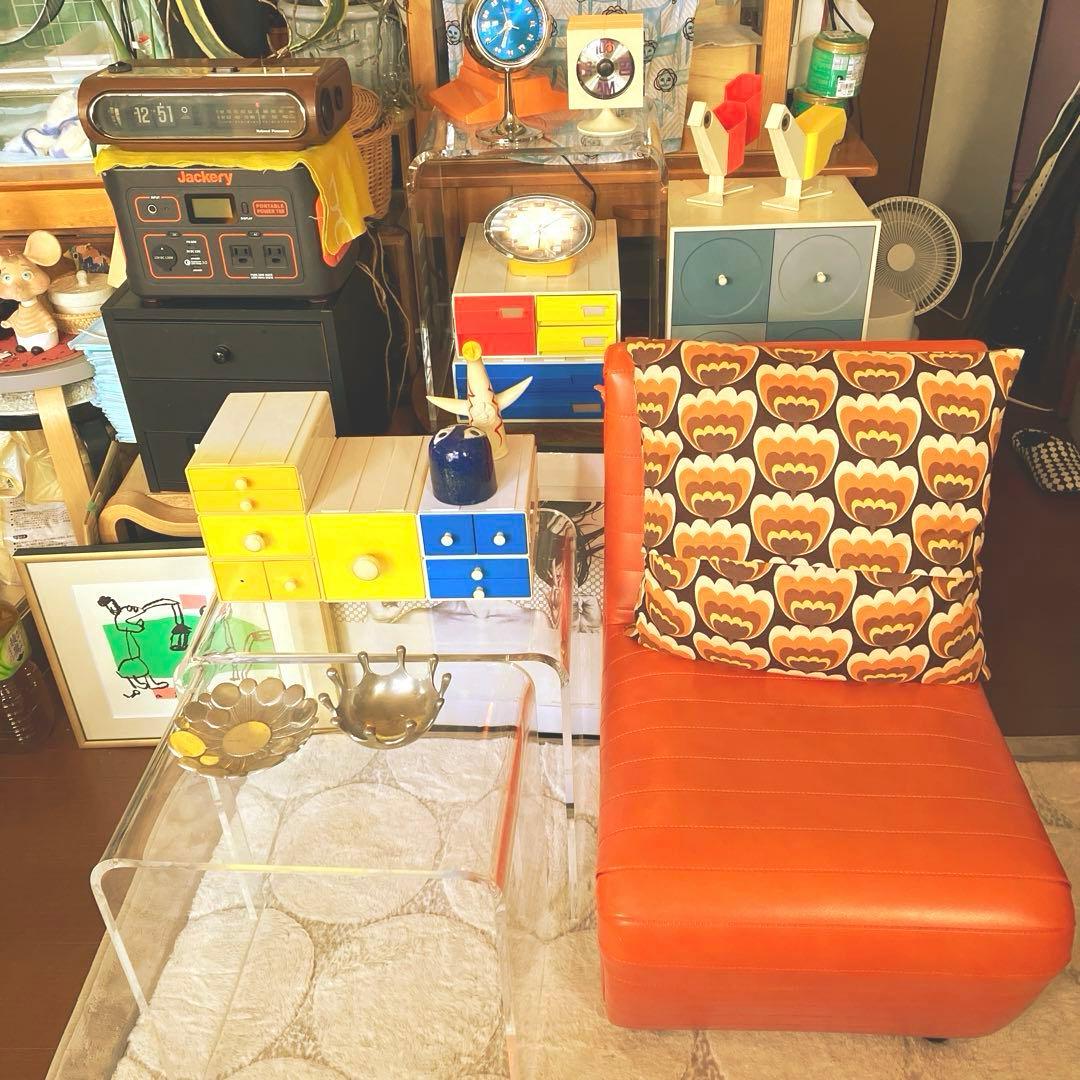 アクリル ネストテーブル 3台セット ミッドセンチュリー スペースエイジ 飾り台