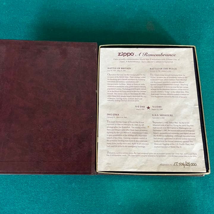 限定品ZIPPO ジッポーWORLD WAR Ⅱ 終戦60周年記念