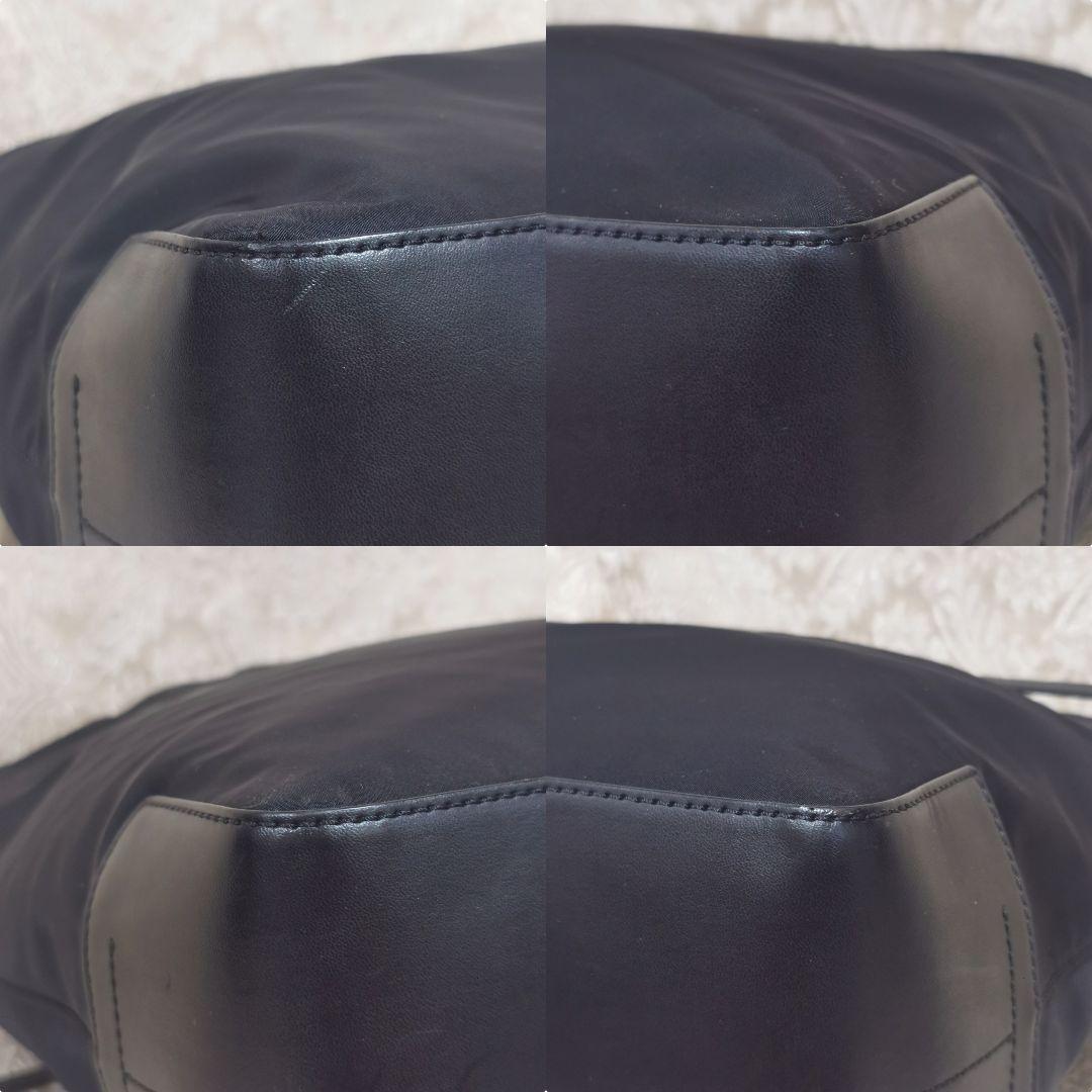 トリーバーチ　バケットバッグ　ブラック　グリーン　ペリー ナイロン