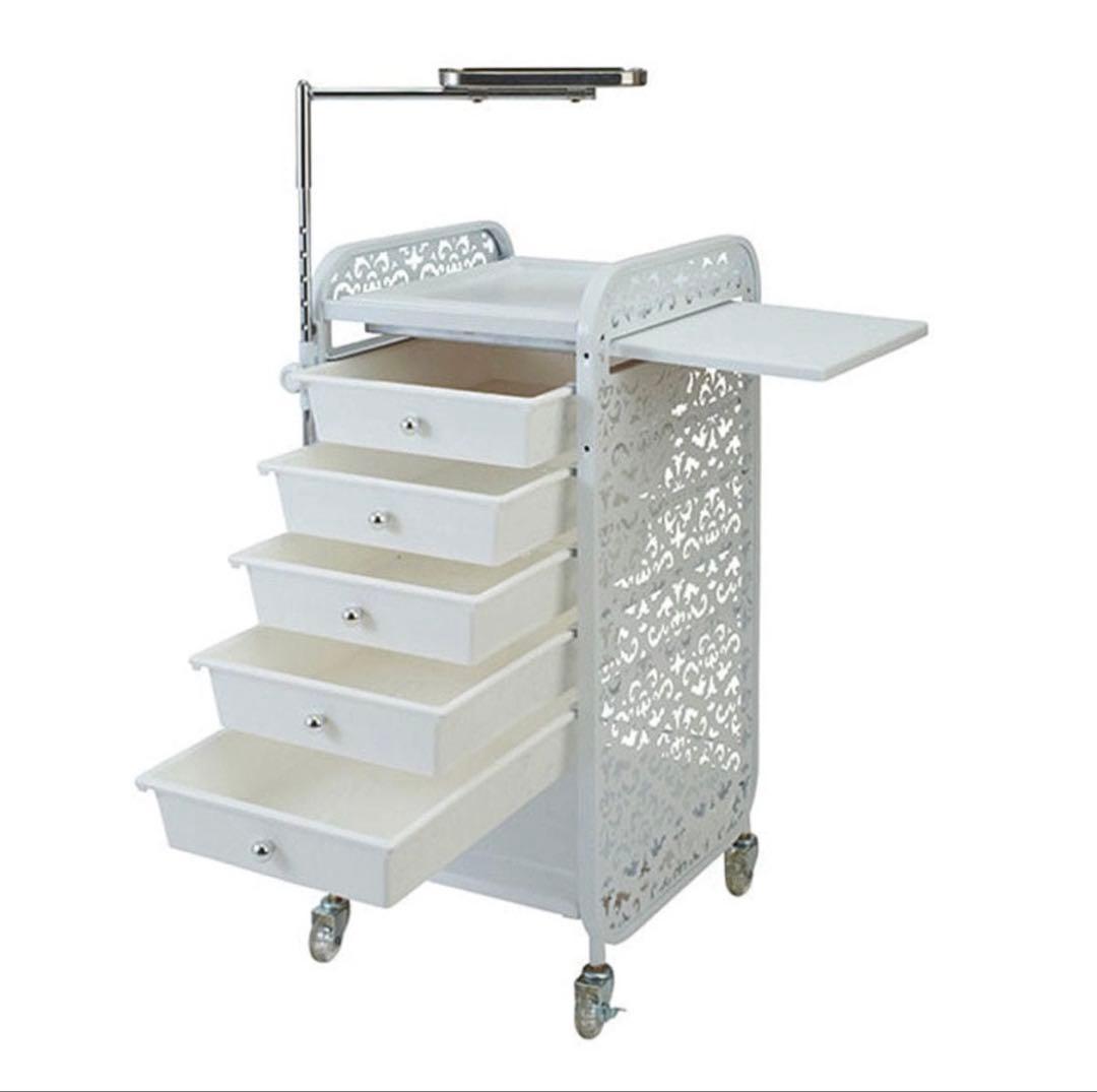 ホワイトオフィスワゴン 5引き出し