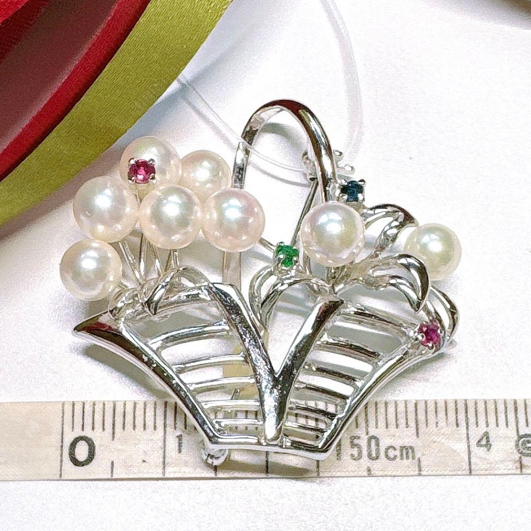 本真珠　あやかパール　K18　シルバー　アコヤ　ペンダントトップ　ブローチ兼用