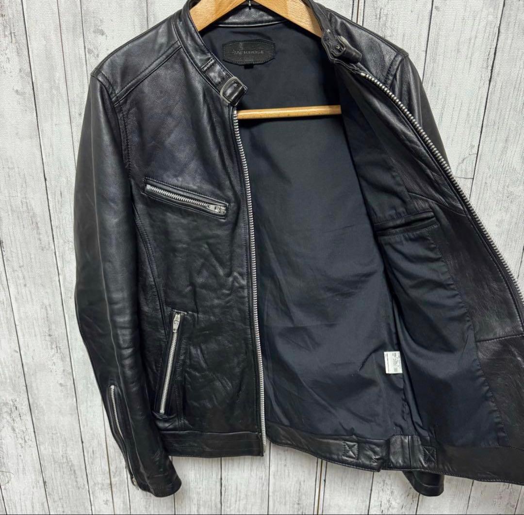 超美品！JACKROSE 羊革シングルライダースジャケット ラムレザー