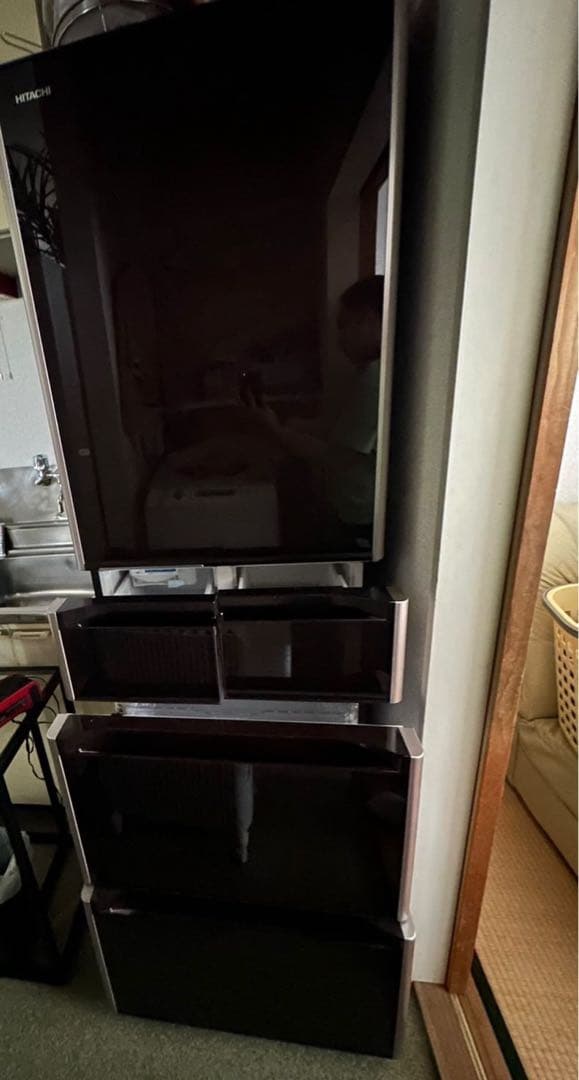 ブラック冷蔵庫 5ドア フレンチデザイン