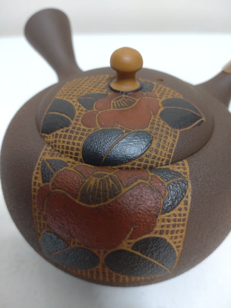 常滑焼 甚秋造 茶器揃 急須 煎茶碗五客 共箱