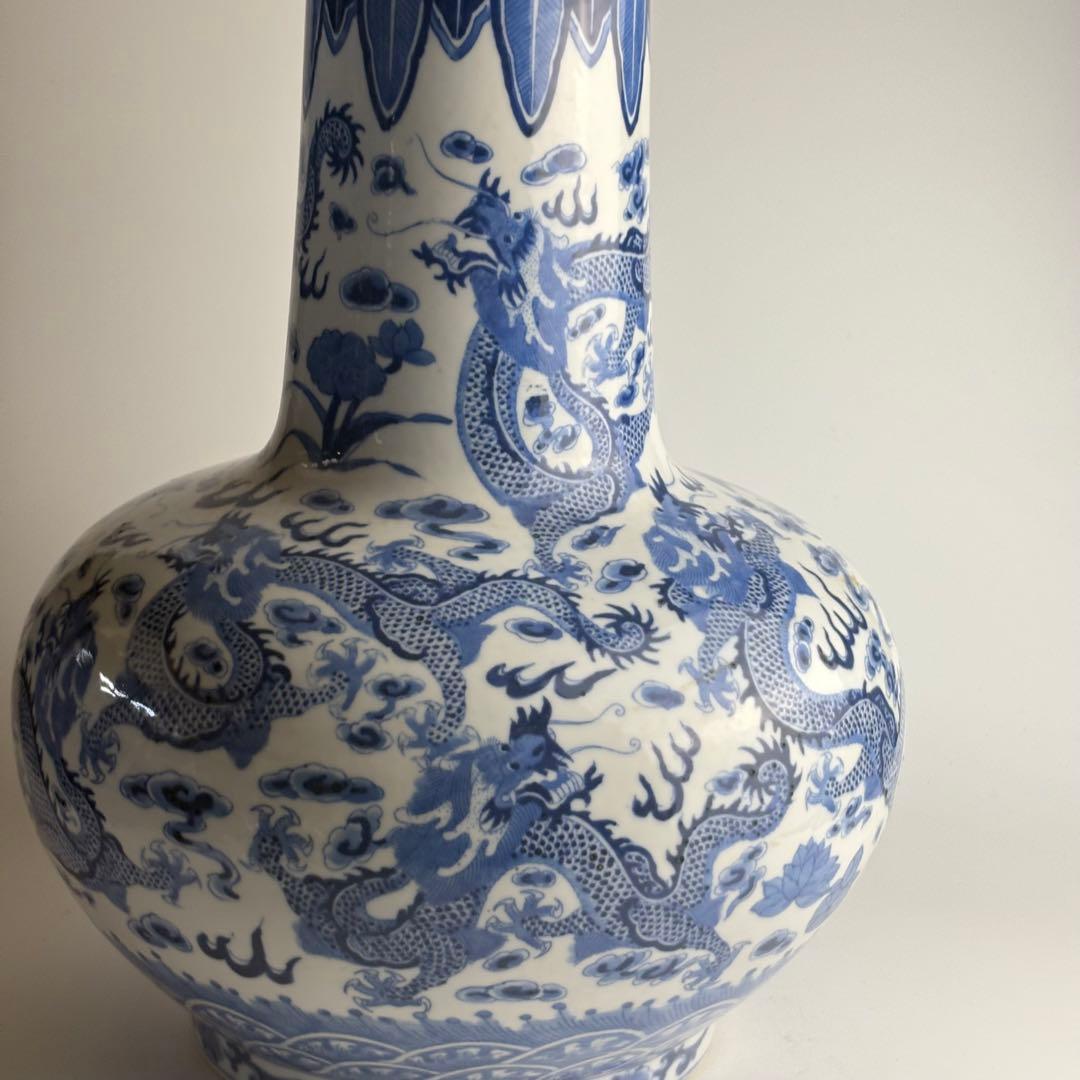 青花 龍紋 染付 壺 大花瓶 花瓶 中国