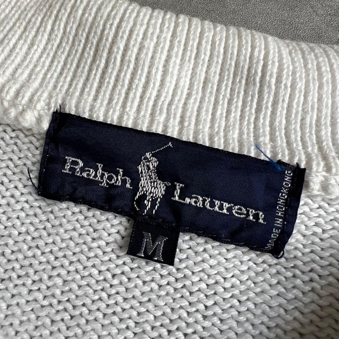 Ralph Lauren　ラルフローレン　サマーニット　ポロシャツ　刺繍ロゴ　M