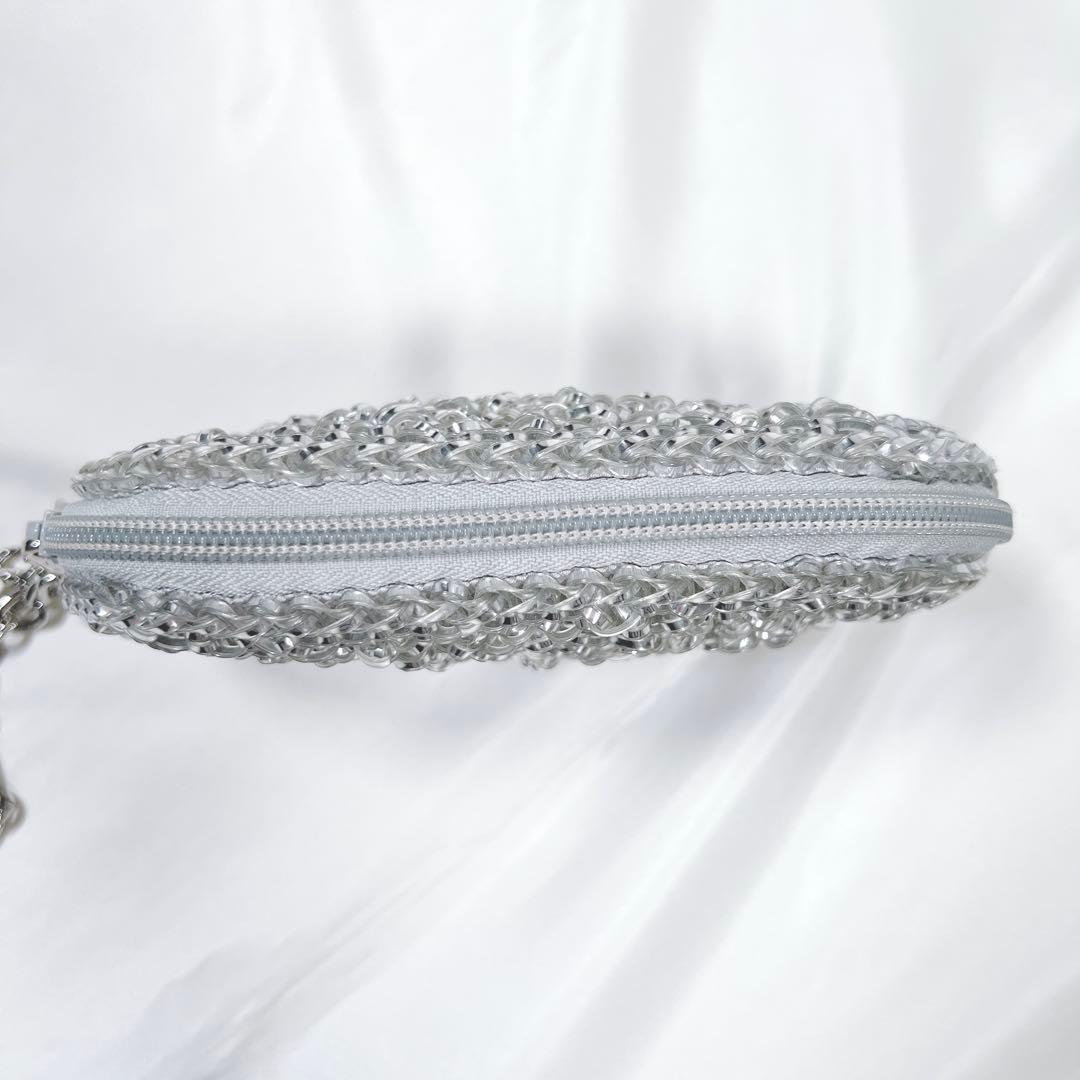 アンテプリマ ミニショルダーバッグ ポーチ シルバー チェーン 2WAY