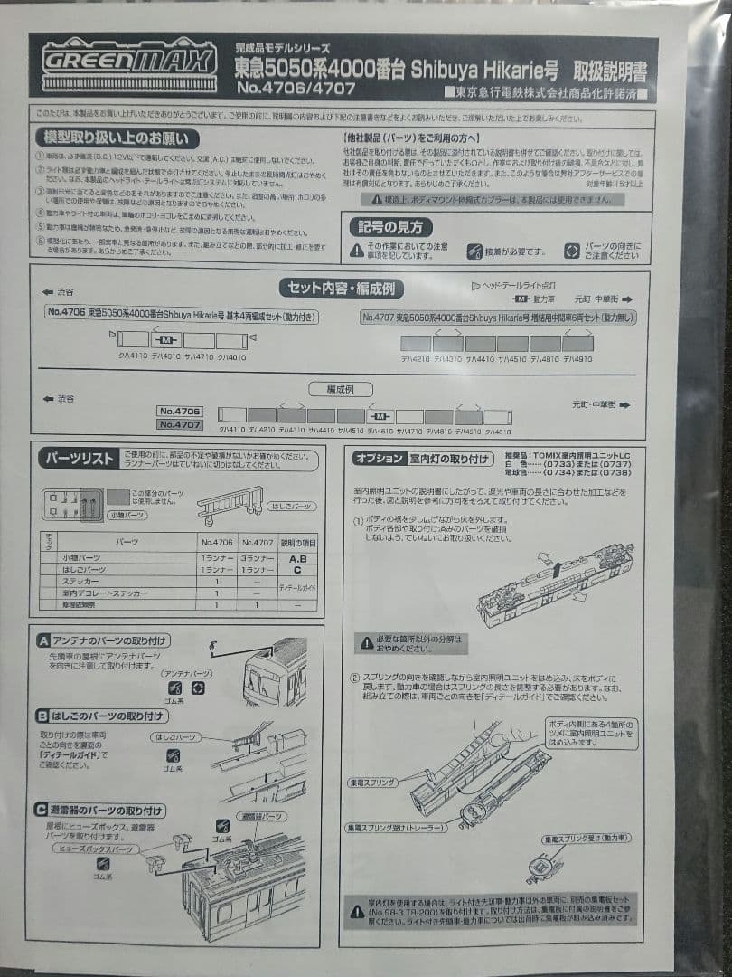 Nゲージ グリーンマックス 東急5050系 4000番台 渋谷ヒカリエ号 増結