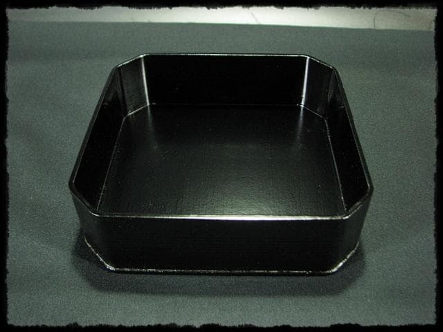 一閑 黒 縁高 片木目 平安 昭斎 渕高重 茶道具 主菓子 菓子器 f200