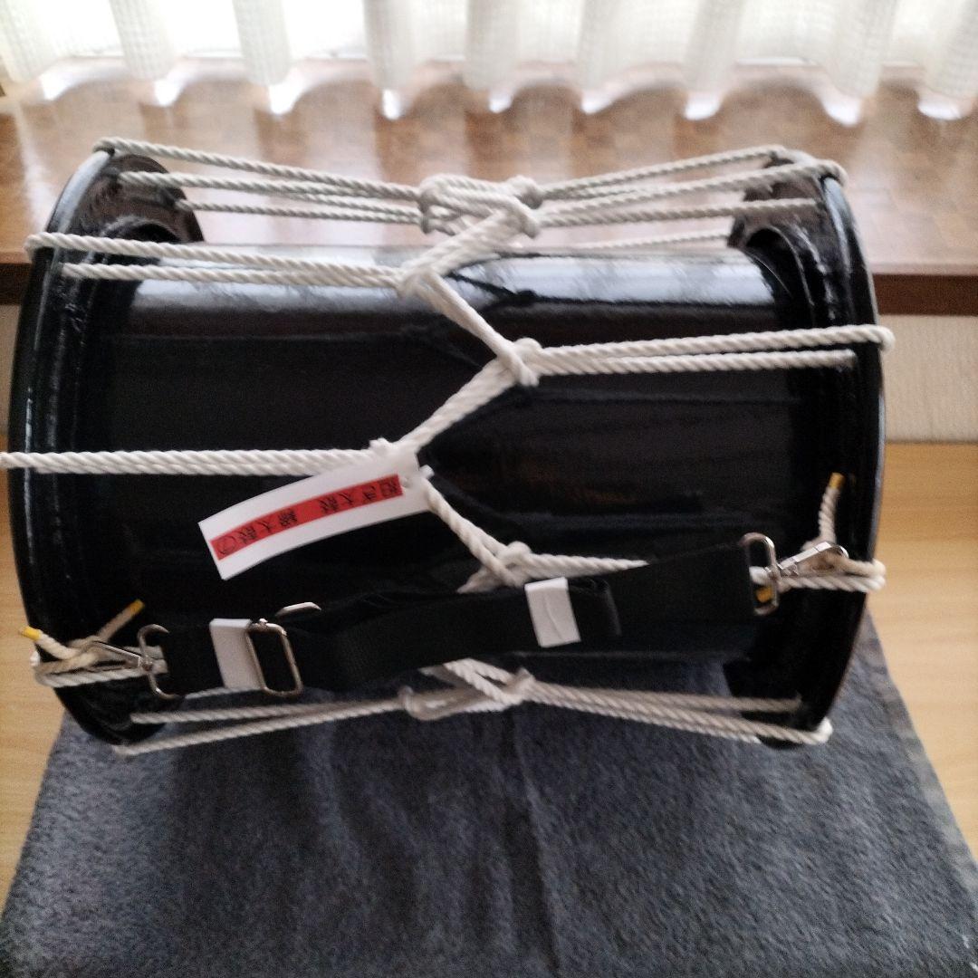 担ぎ太鼓 1.2尺　締太鼓　和太鼓 　天然皮革　ストラップ付き中古品⑦