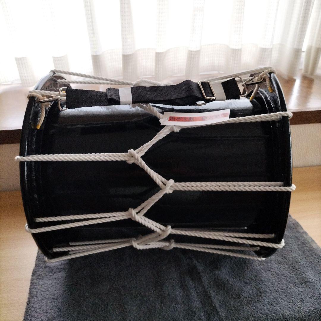 担ぎ太鼓 1.2尺　締太鼓　和太鼓 　天然皮革　ストラップ付き中古品⑦