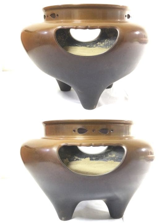 唐銅朝鮮風炉 敬典茶釜 人間国宝 供箱付 茶道具 B494