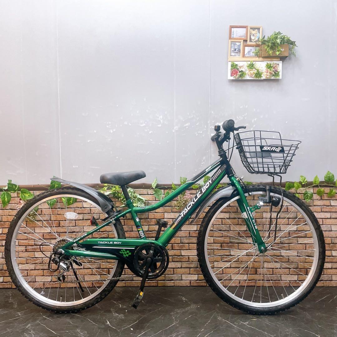 【25】子供用自転車 子供車 TACKLE BOY グリーン 26インチ