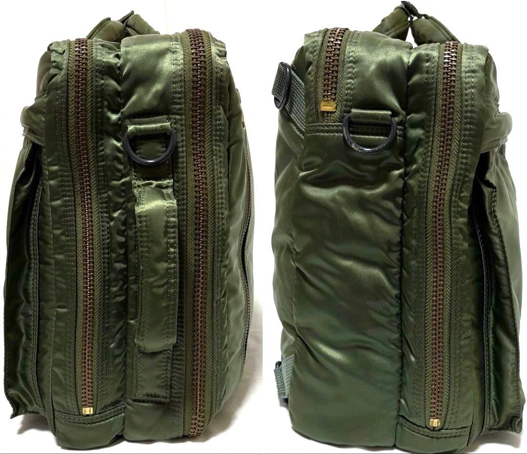 極美品✨希少 ポーター タンカー ビジネスバッグ3way 2層式 A4可 セージ