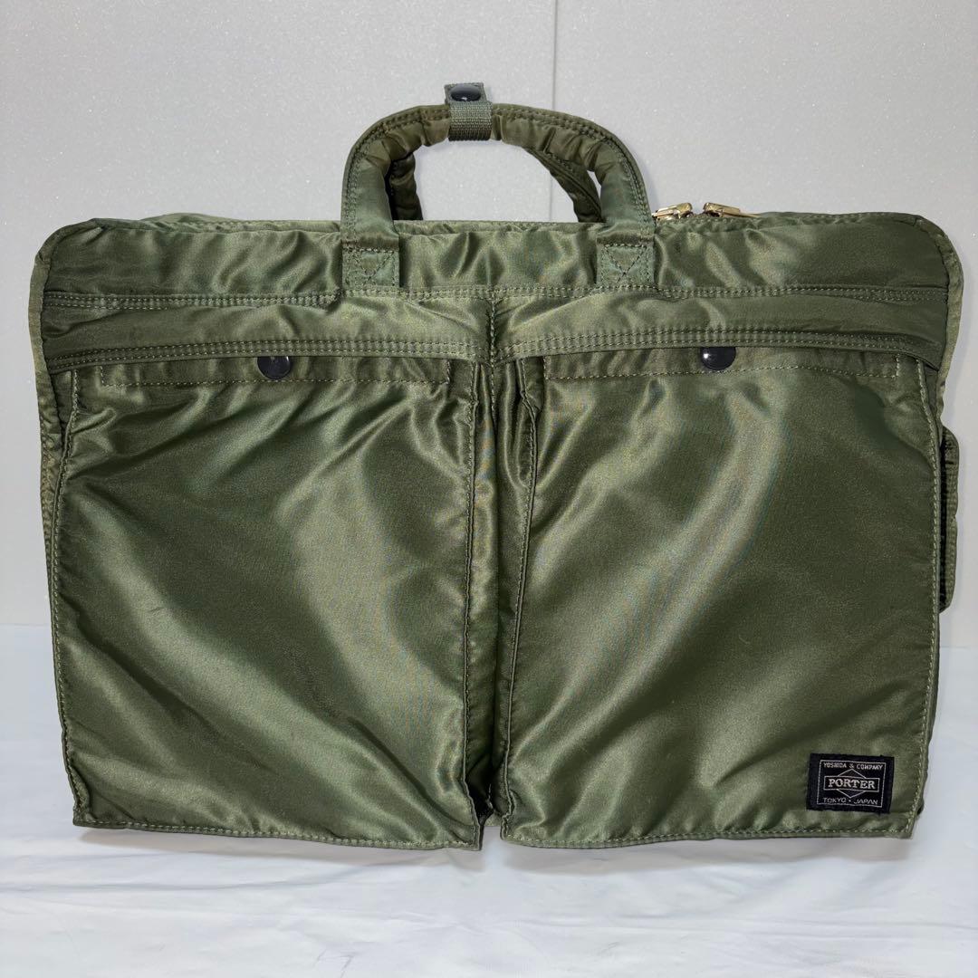 極美品✨希少 ポーター タンカー ビジネスバッグ3way 2層式 A4可 セージ