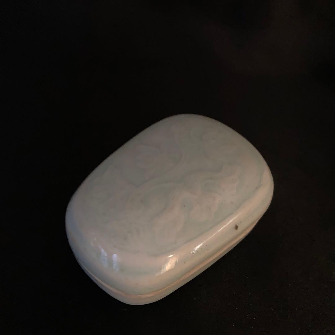 新年赤札セール❗️【ギャラリー三益】中国古美術　影青蘭花陽刻紋硯（宋時代）