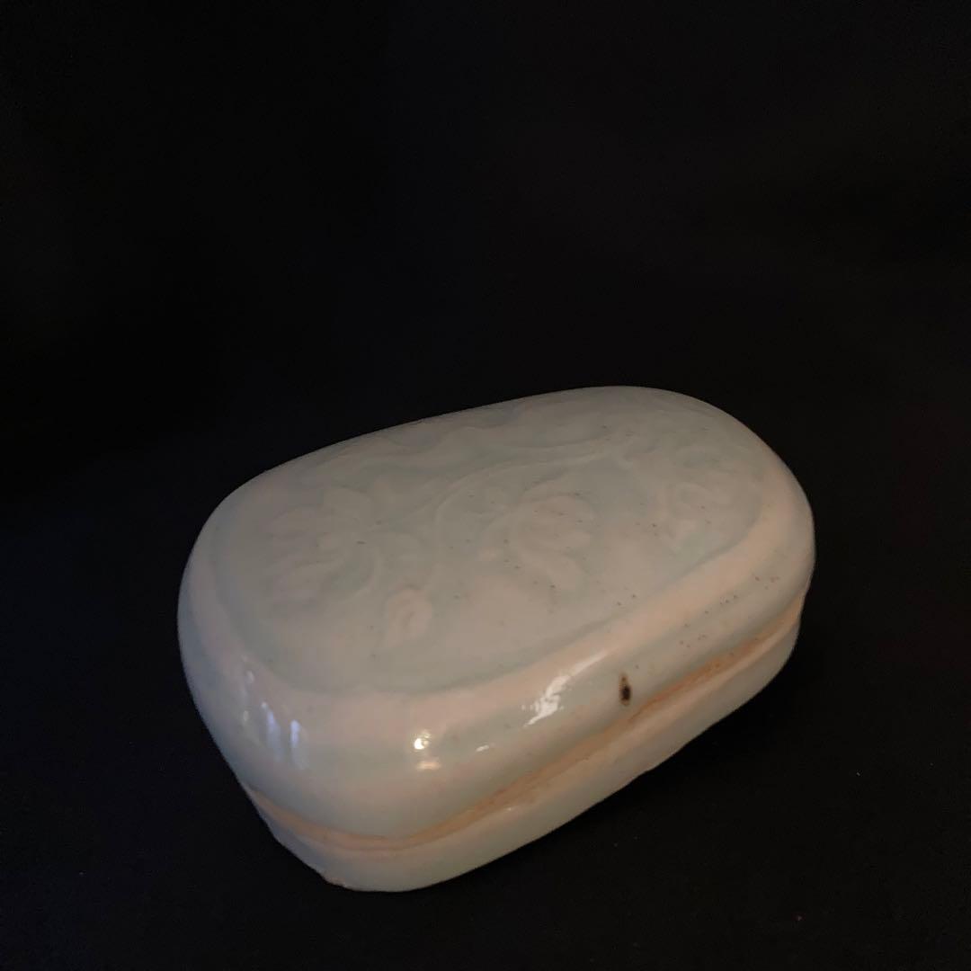 新年赤札セール❗️【ギャラリー三益】中国古美術　影青蘭花陽刻紋硯（宋時代）