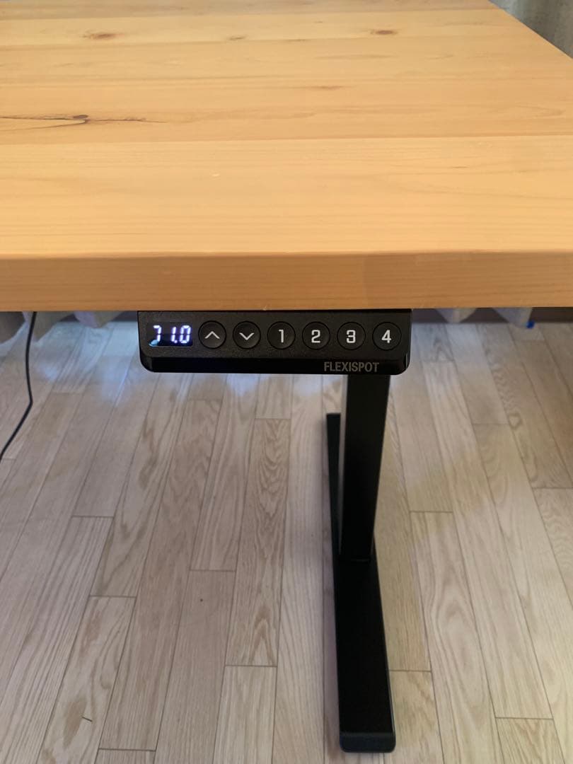 yyyyy　KANADEMONO無垢材ナチュラル天板 x スマート電動昇降