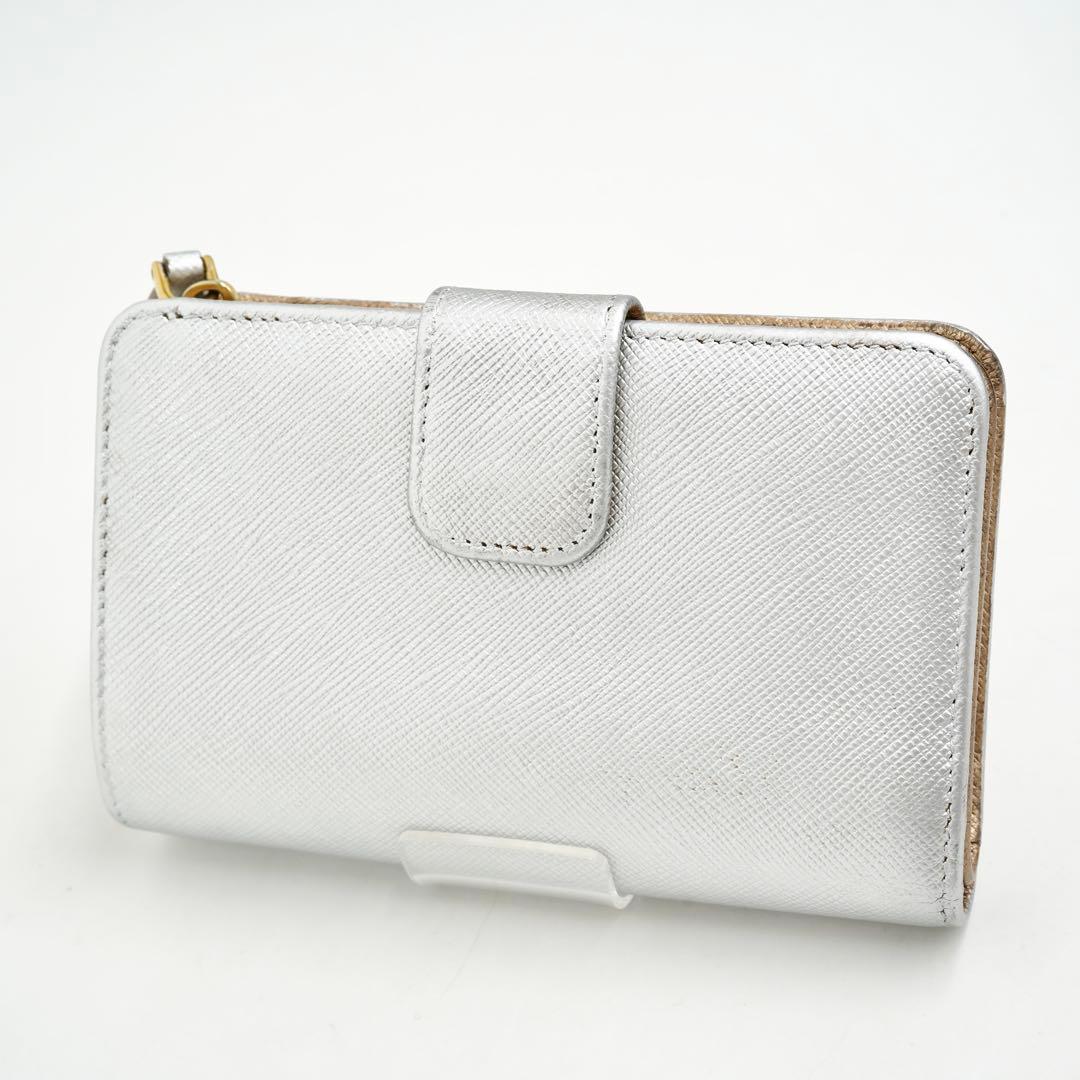 ✨未使用展示品✨　PRADA ミニ財布　サフィアーノレザー　バイカラー　アイコン