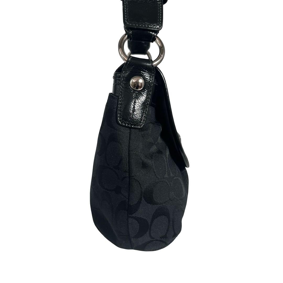 コーチ ワンショルダーバッグ シグネチャー キャンバス 2way 肩掛け 黒