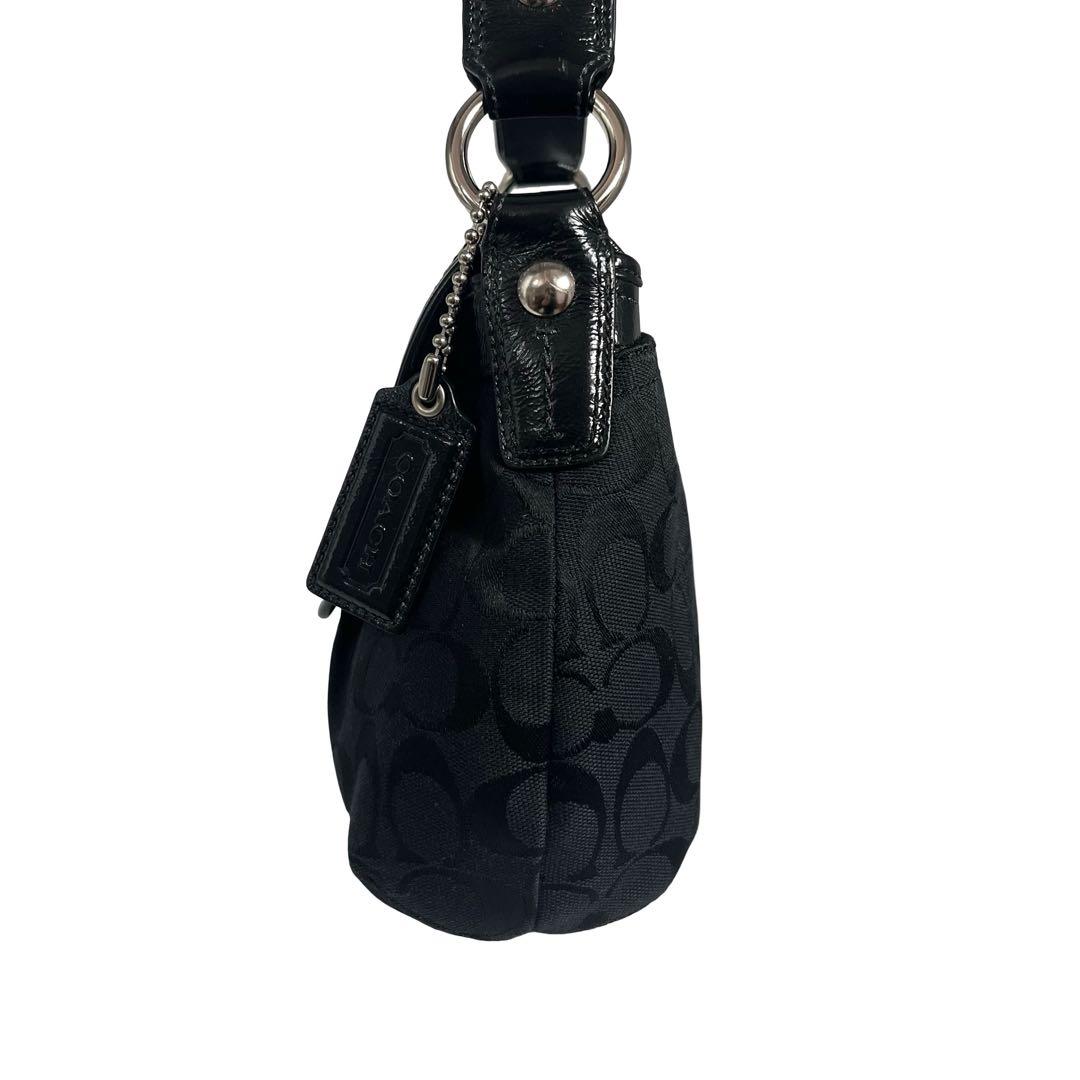 コーチ ワンショルダーバッグ シグネチャー キャンバス 2way 肩掛け 黒