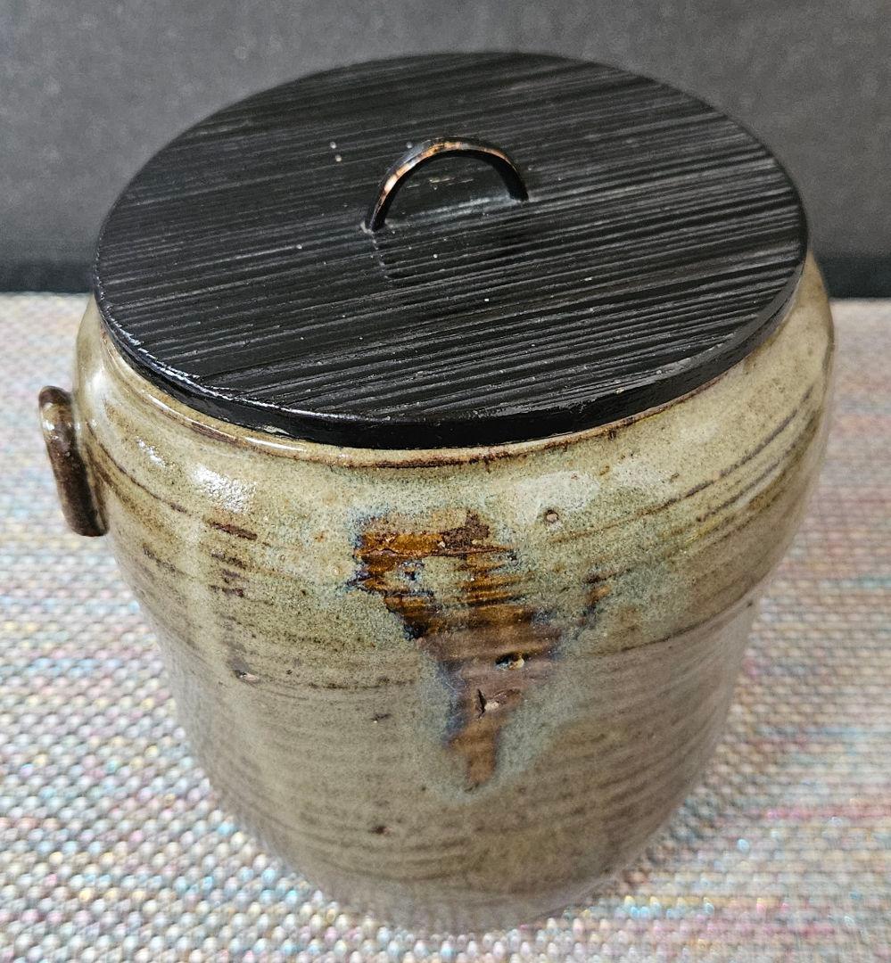 遠州七窯　江戸時代　古高取　高取焼　窯変 水指　木製蓋　江戸伝世時代箱附　茶道具