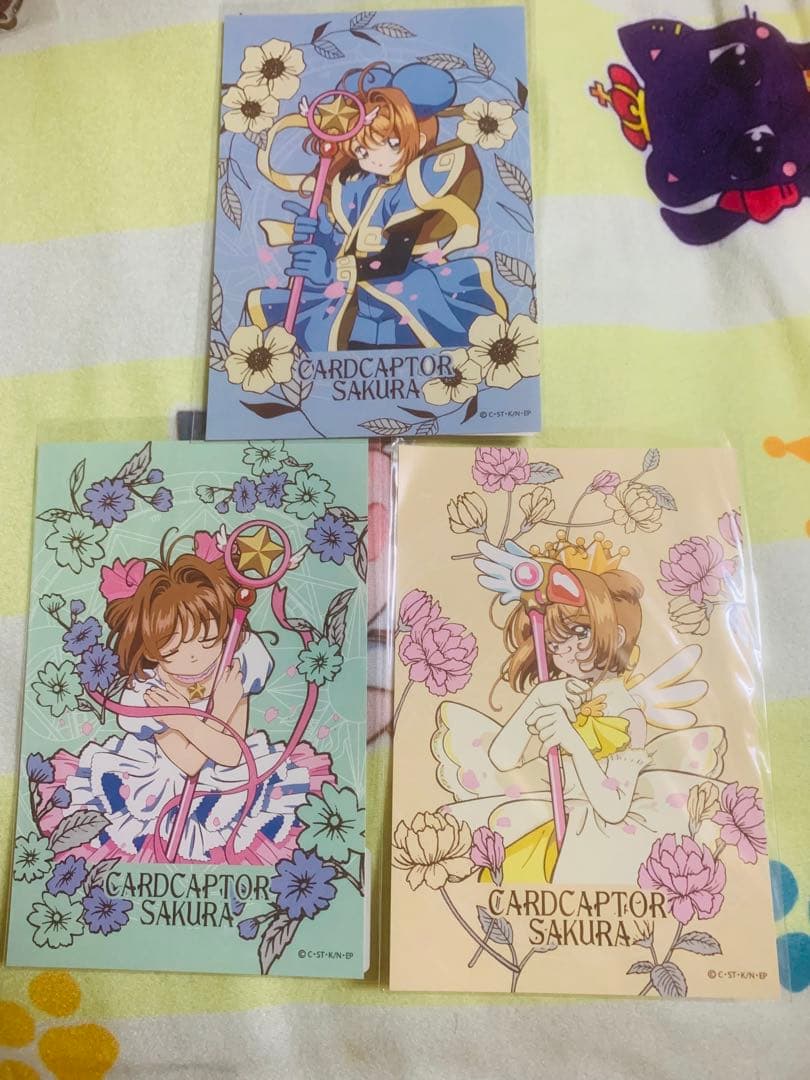 カードキャプターさくら　ポストカード　木之本桜　秋桜　椿　牡丹
