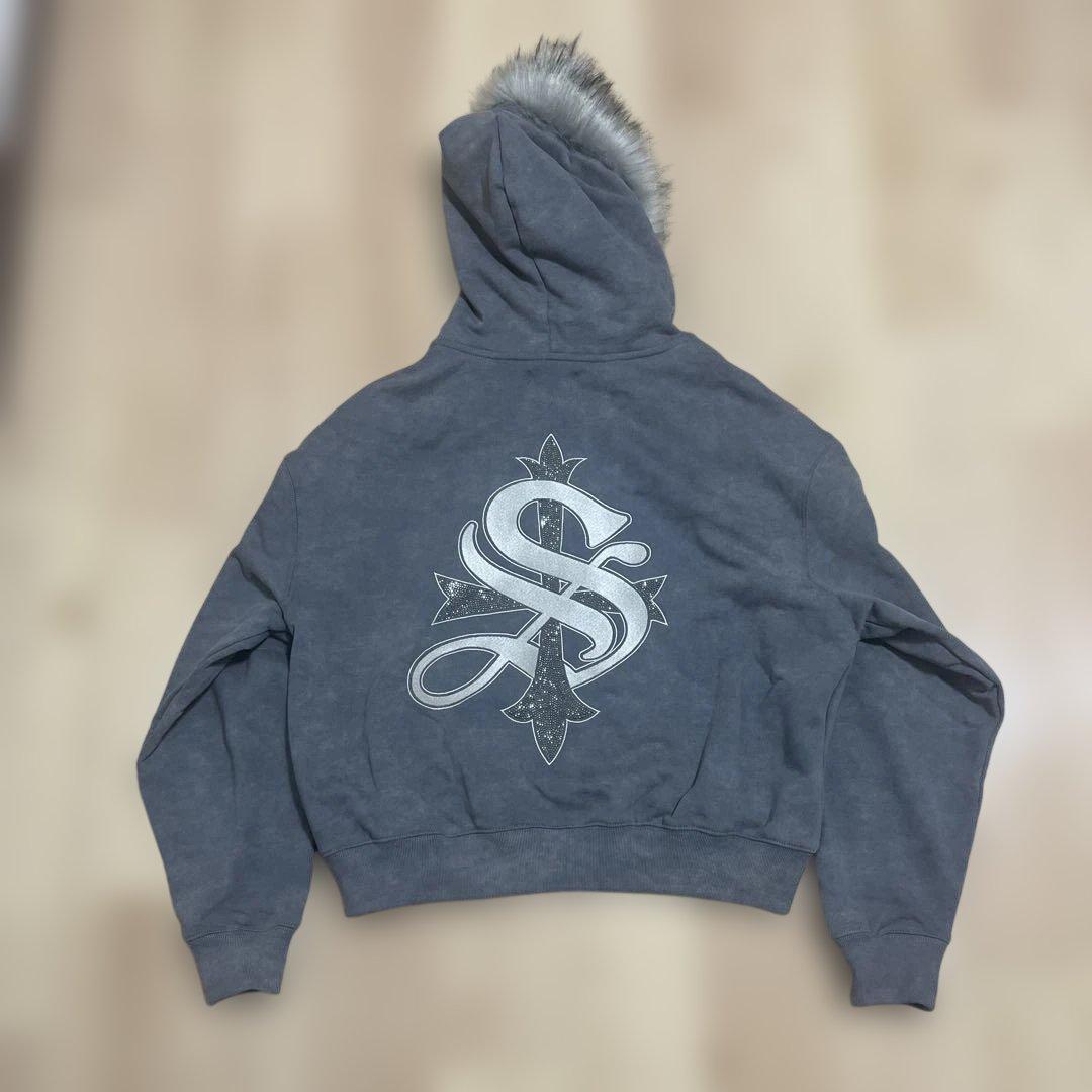 SUPPLIER ファー　Faux Fur Cross Zip Hoodie