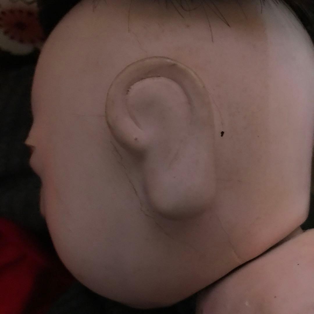 お値下　可愛い明治抱き人形　小さめ　えくぼ　福耳　市松人形