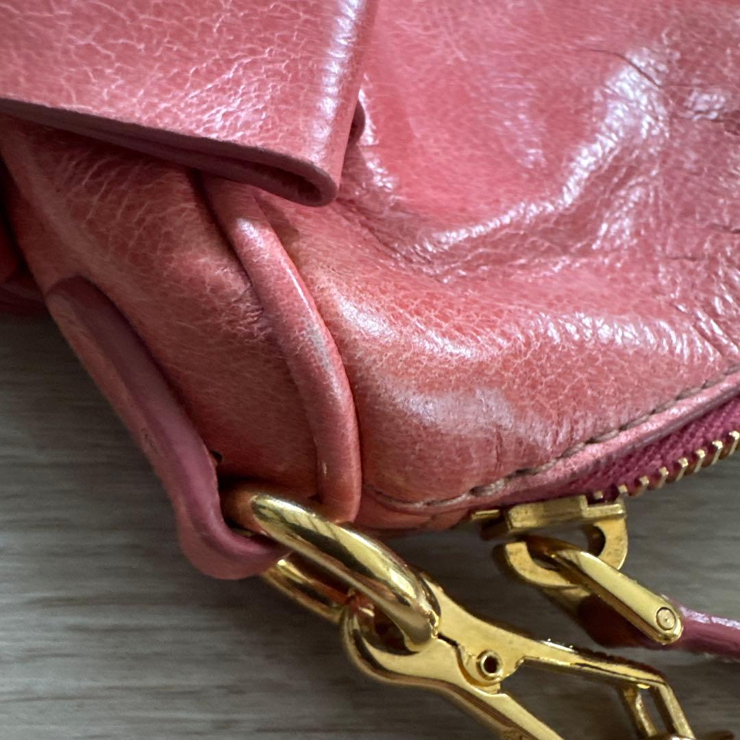 miu miu ミュウミュウ　ハンドバッグ　ショルダーバッグ　ピンク　リボン