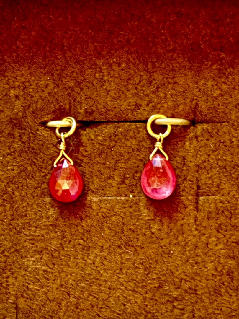 美品♡アガットagete♡K10ピアスとルビーチャームセット販売証明あり