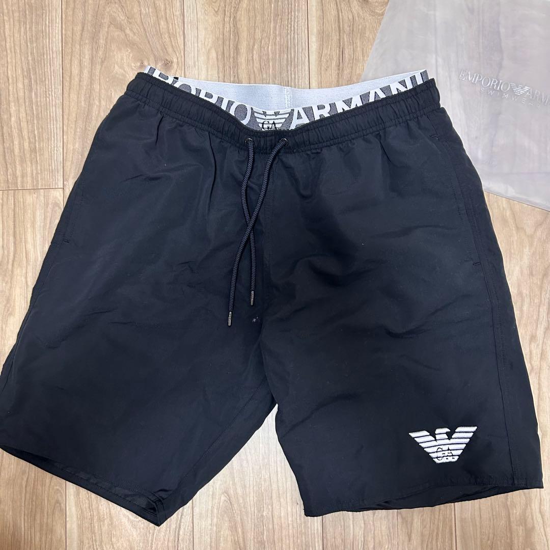 新品タグ付き　エンポリオアルマーニ　スイムウェア　水着　メンズ　ショーツ　黒　L