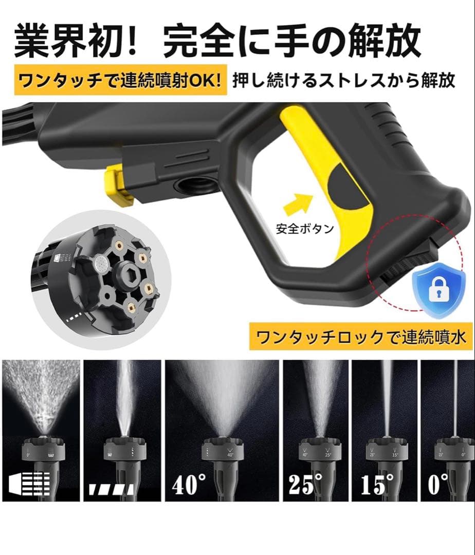 8MPa 折りたたみ式 高圧洗浄機 コードレス 充電式 タンク型 4段階