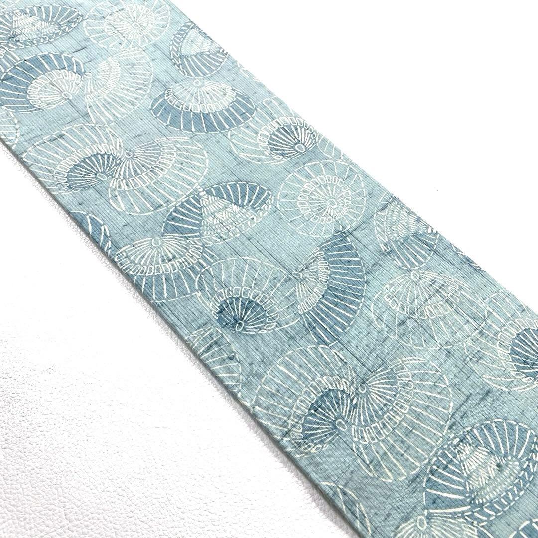 専用帯5062 ●高級 正絹 紬 型染 名古屋仕立て 名古屋帯 番傘