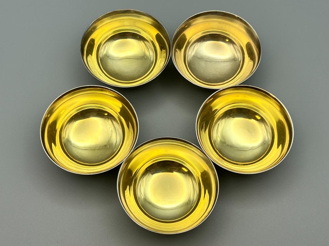 【海】山崎謹製　酒器セット　純銀製　徳利＆お猪口(ぐい呑)　総重量約284.5ｇ