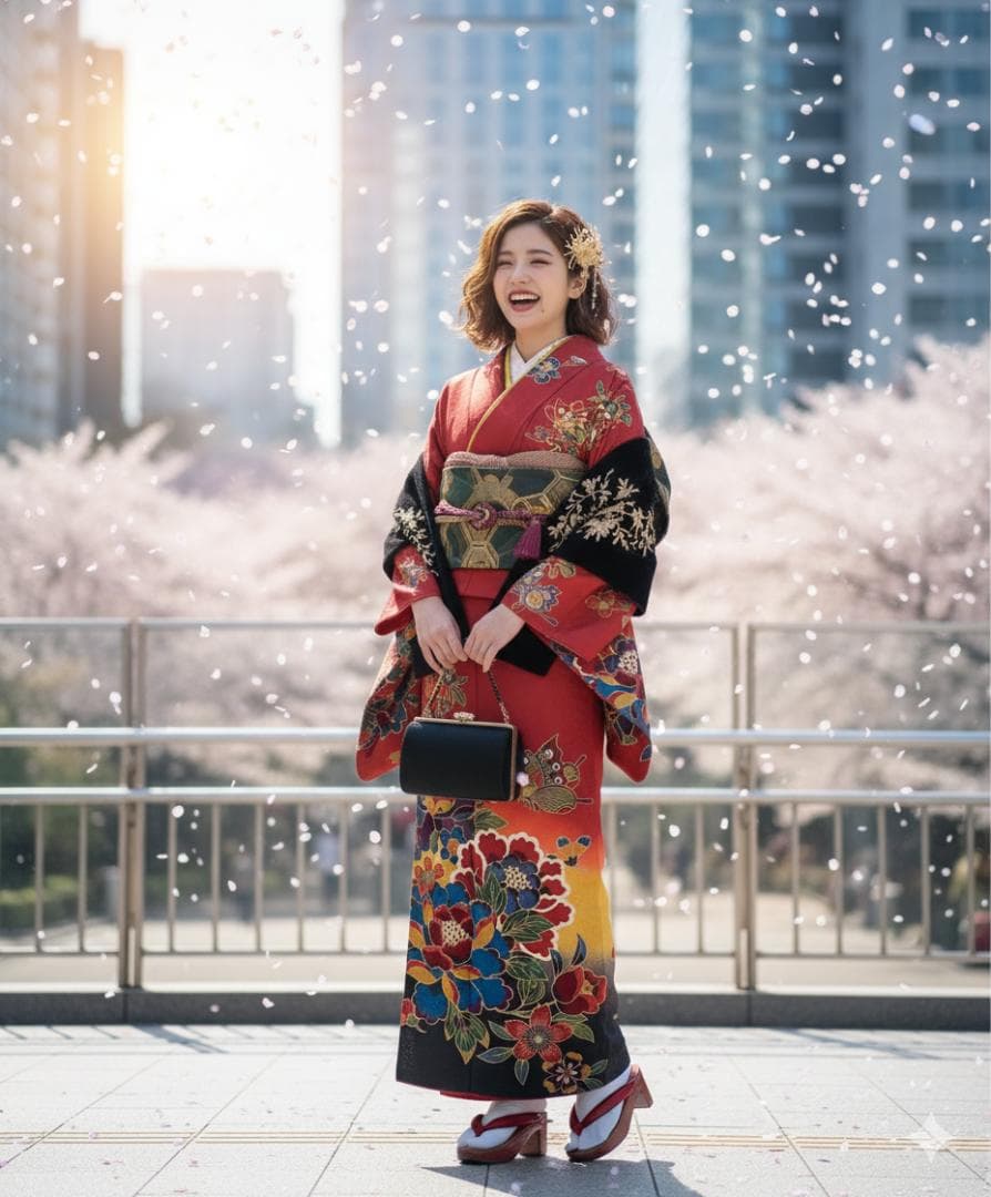 レトロモダン 豪華12点フルセット✨振袖 成人式 赤 古典柄 3回着用美品