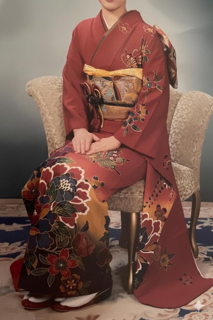 レトロモダン 豪華12点フルセット✨振袖 成人式 赤 古典柄 3回着用美品