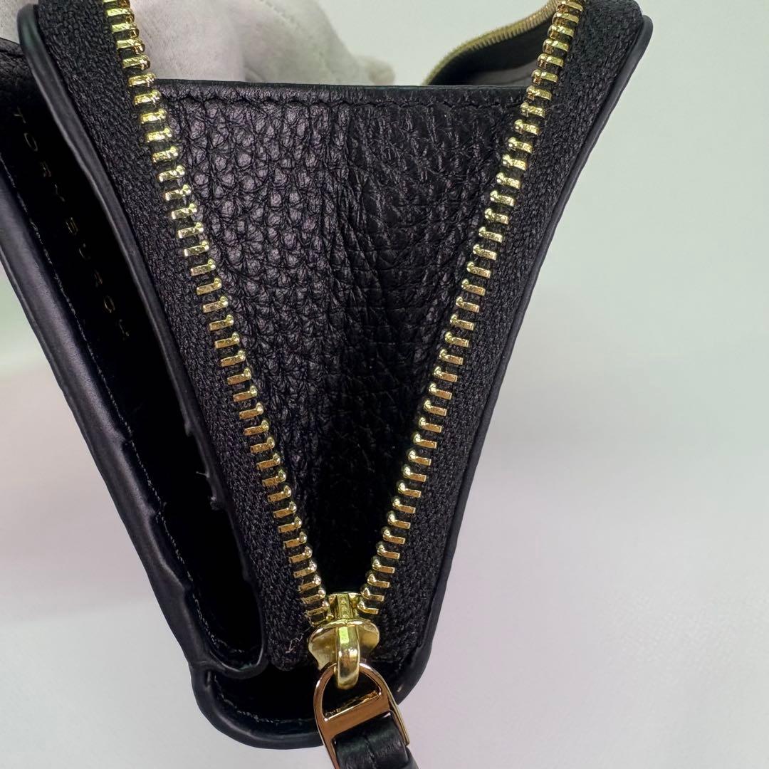 【箱付き】 Tory Burch 二つ折り財布 ラウンドファスナー ブラック