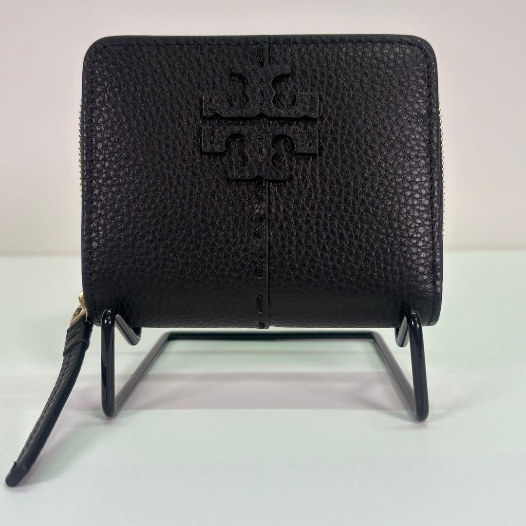 【箱付き】 Tory Burch 二つ折り財布 ラウンドファスナー ブラック