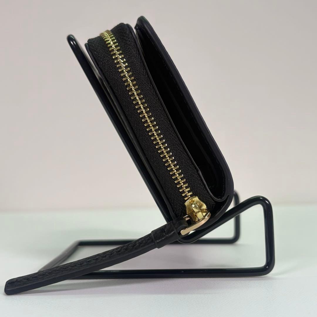 【箱付き】 Tory Burch 二つ折り財布 ラウンドファスナー ブラック