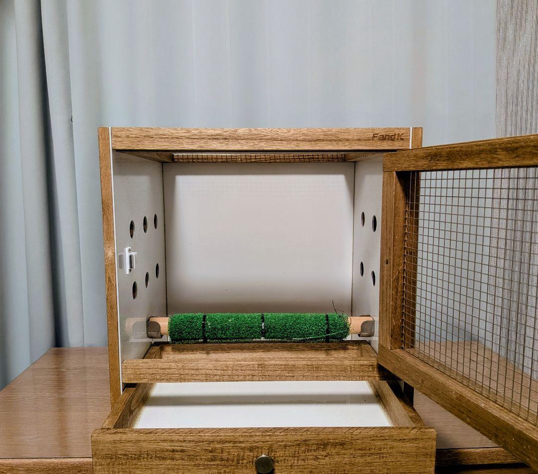 木製フクロウケージ・鳥用ケージ 引き出し付き 450×350×450 （送料込）