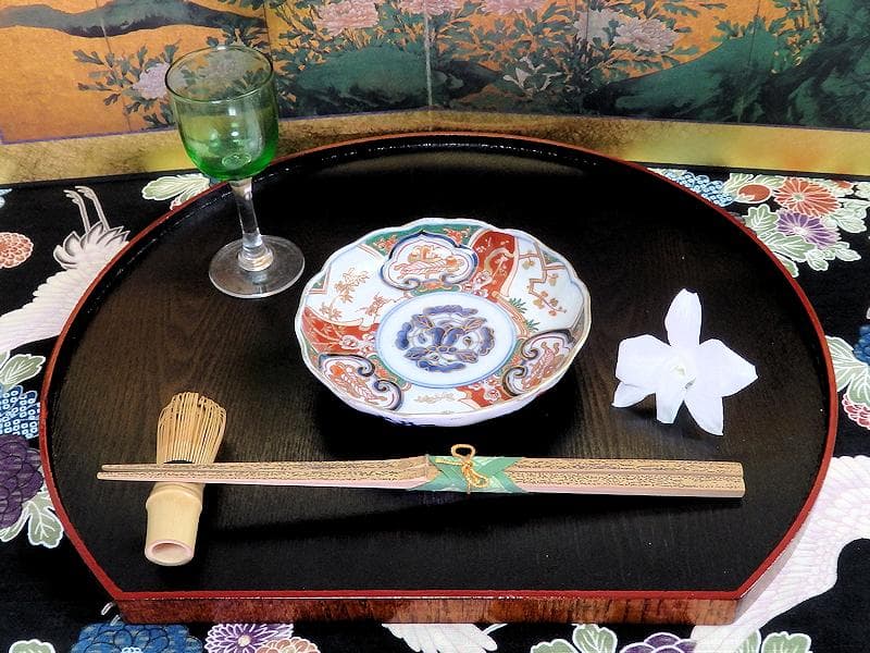 古伊万里　金襴手　窓絵　宝尽くしに松竹梅の図　4寸皿　５枚　B091AS-CZa