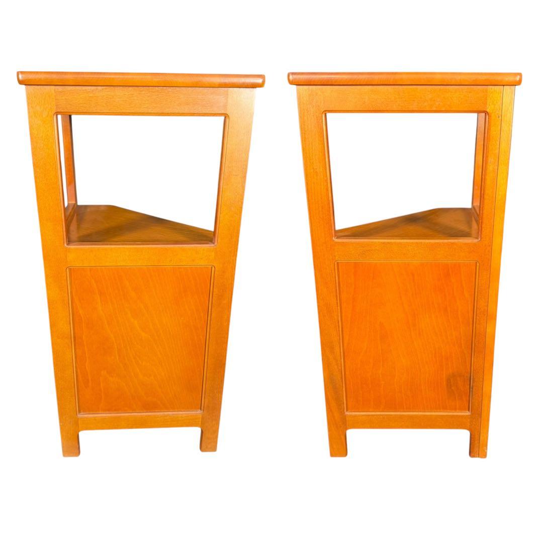 HR643 オールドカリモク　電話台　コンソール　三角コーナーラック