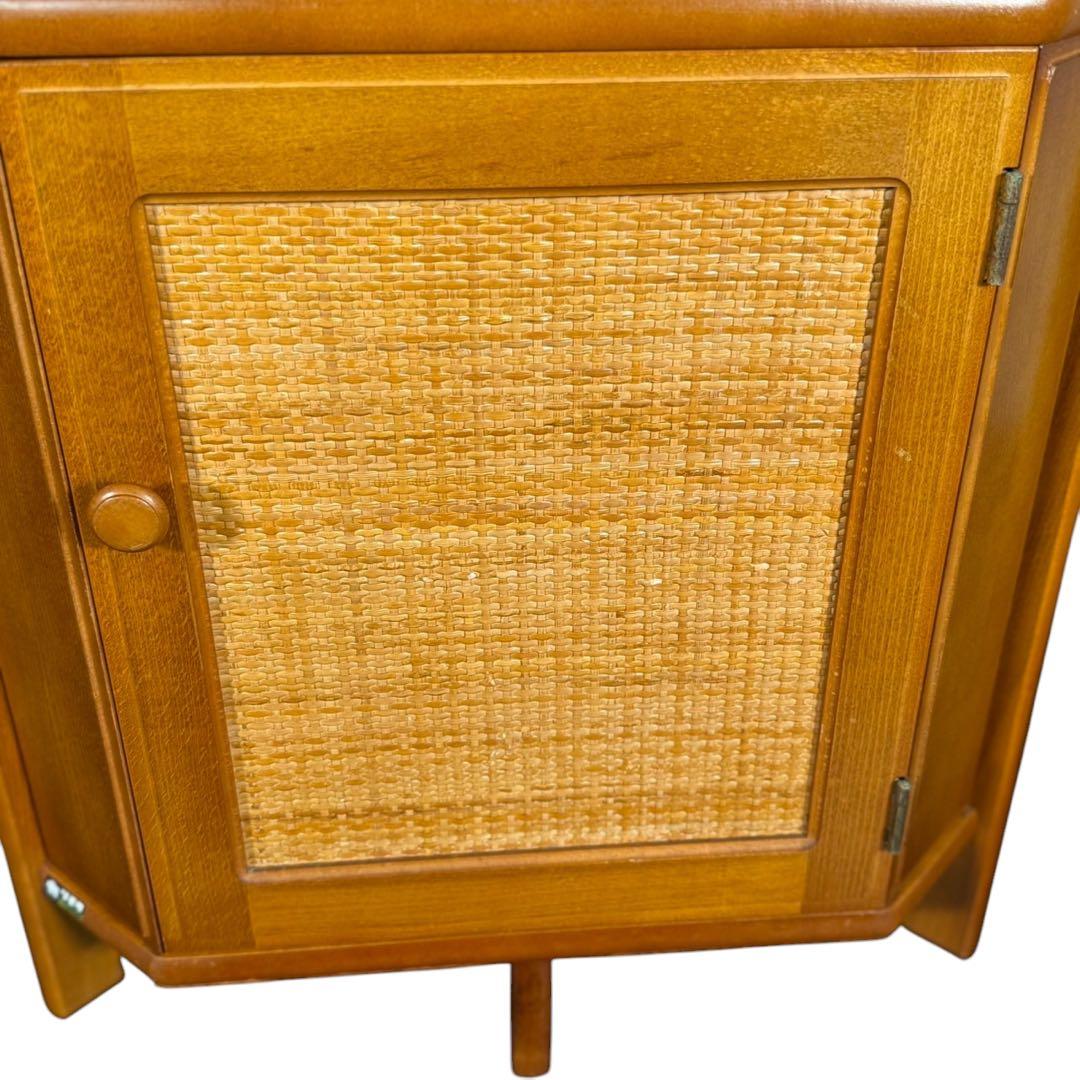 HR643 オールドカリモク　電話台　コンソール　三角コーナーラック