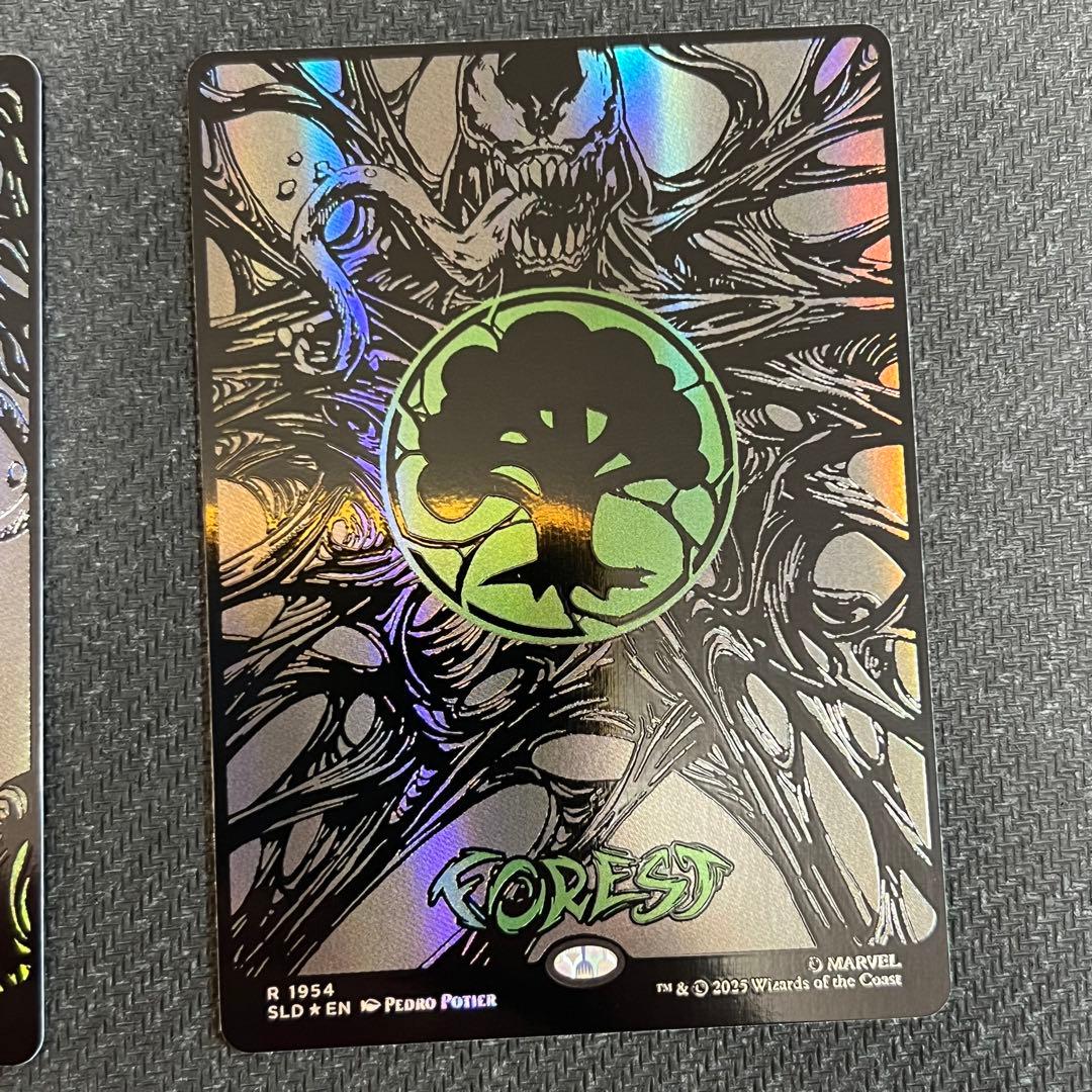 MTG SLD スパイダーマンレイズドFOIL 基本土地 ５枚セット