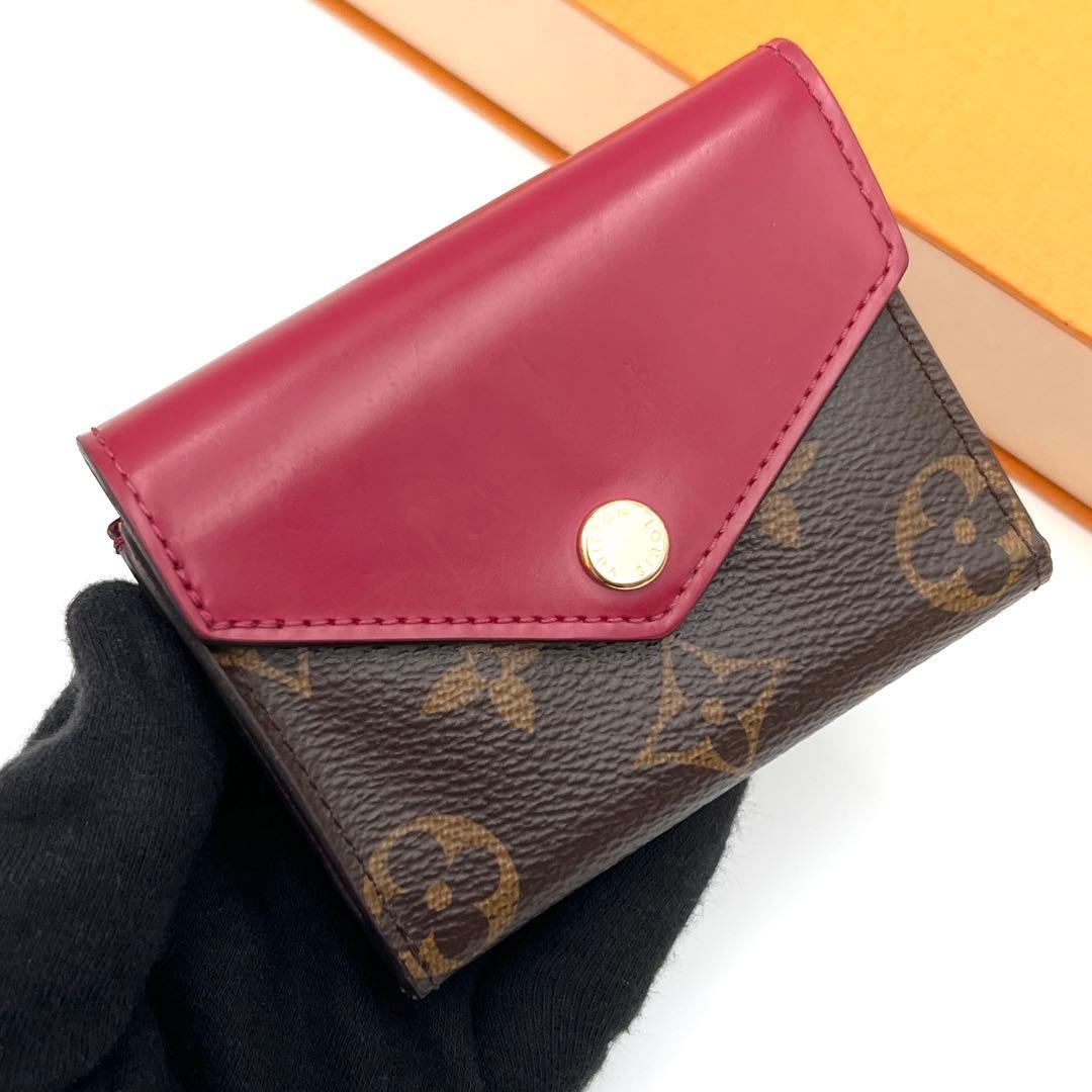 【美品】ルイヴィトン モノグラム ポルトフォイユ ゾエ 三つ折り財布 ミニ