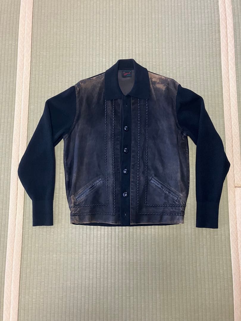 ジャケット・アウター euro vintage 70's leather and kint