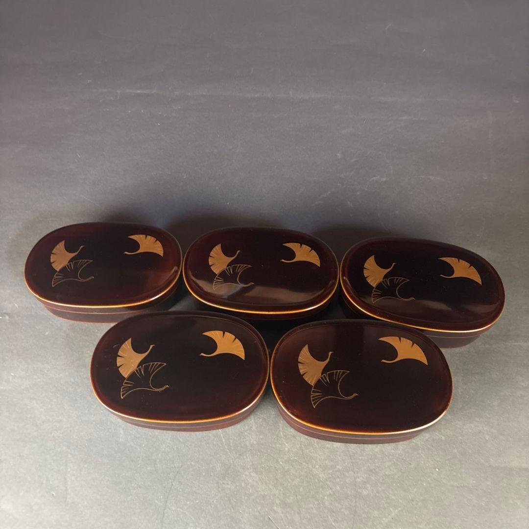 輪島塗　小判弁当箱　5点
