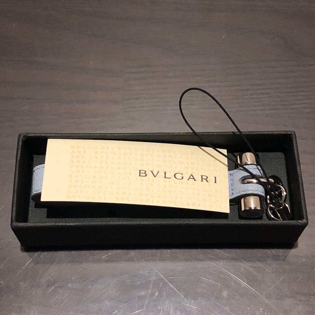 BVLGARI ストラップ　レザー　ライトブルー　新品　タグ