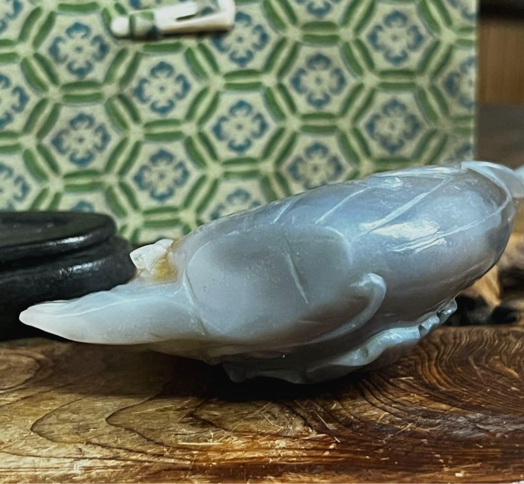 中国美術 時代 瑠璃 玉 台座 共箱